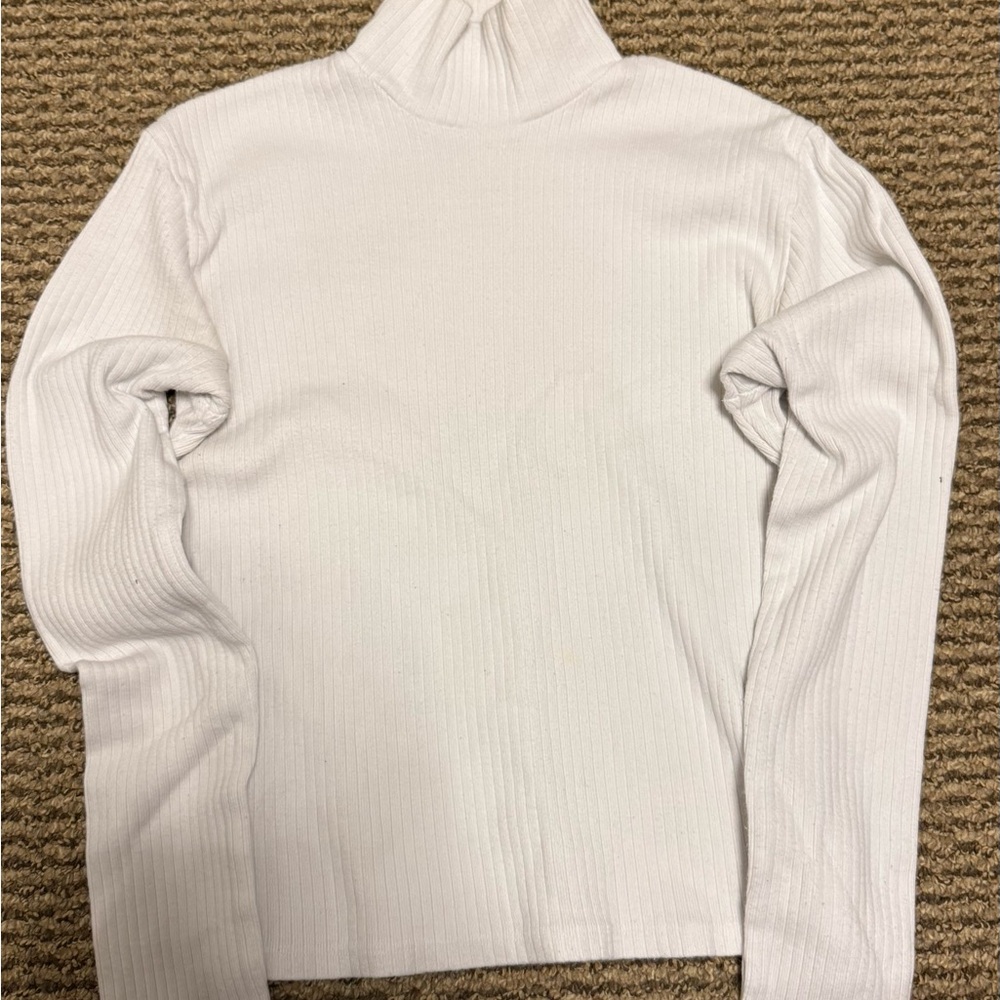 Brandy Melville Cream Ribbed Knit Top